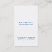 Elegante Ornamentale Rose Wappen Blue Monogram Visitenkarte (Rückseite)