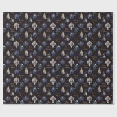 Elegante Ornamente aus Champagner-Rost und Marine Geschenkpapier (Flach)