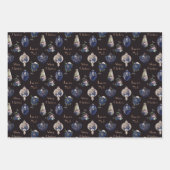 Elegante Ornamente aus Champagnerrot und Marinebla Geschenkpapier Set (Vorderseite 2)