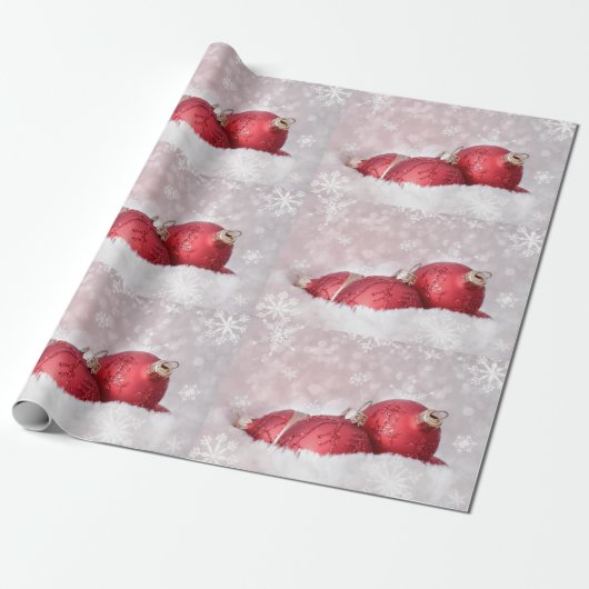 Elegante Ornamente im Schnee Weihnachten Geschenkpapier (Ungerollt)