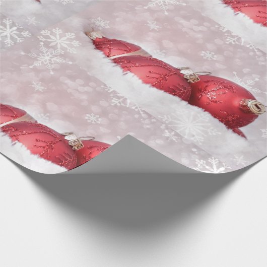 Elegante Ornamente im Schnee Weihnachten Geschenkpapier (Ecke)