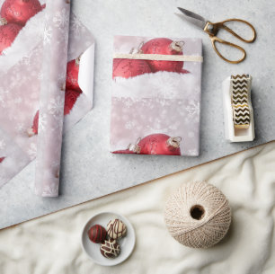 Elegante Ornamente im Schnee Weihnachtsfeiertag Geschenkpapier