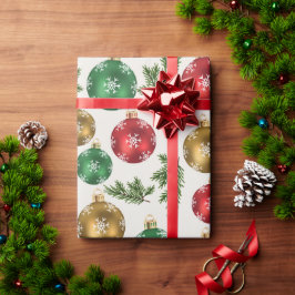 Elegante Ornamente & Tannenpapier Geschenkpapier