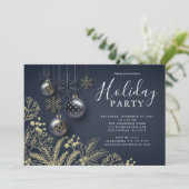 Elegante Ornamente Weihnachts-Party Einladung (Stehend Vorderseite)