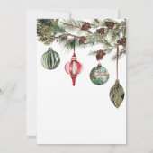 Elegante Ornaments Abendessen Weihnachts-Party Einladung (Rückseite)