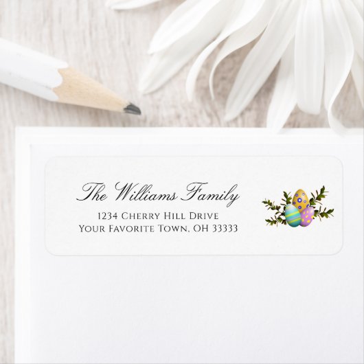 Elegante Osterdekorierte Eier-Rücksendeadresse (Insitu)