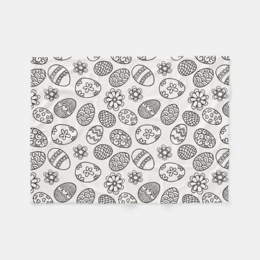 Elegante Osterei-Blumenmuster-Fleece-Decke Fleecedecke (Vorderseite (Horizontal))