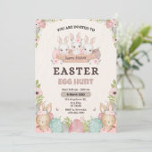Elegante Ostereierjagd: Eine Aquarelleinladung Feiertagskarte (Stehend Vorderseite)