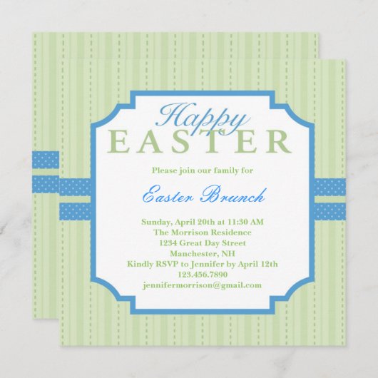 Elegante Ostereinladung Einladung (Vorne/Hinten)