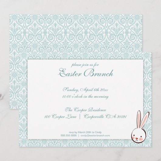 Elegante Osterfeier Einladung (Vorne/Hinten)
