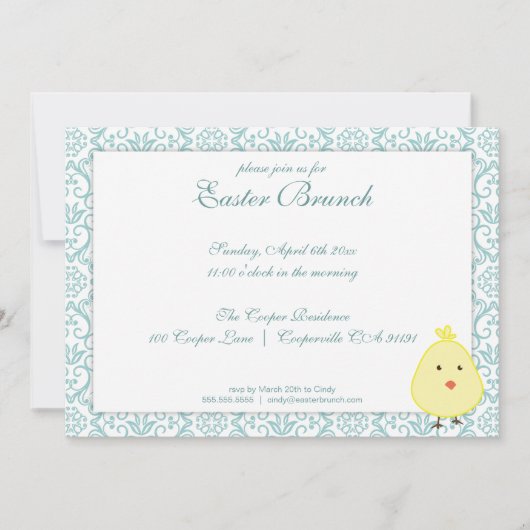 Elegante Osterfeier Einladung (Vorderseite)
