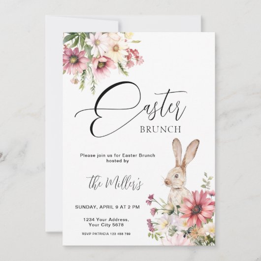Elegante Osterfeier Einladung (Vorderseite)