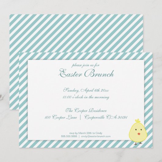 Elegante Osterfeier Einladung (Vorne/Hinten)