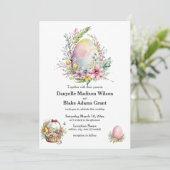 Elegante Osterfeier Frühjahr Wasserfarbenhochzeit Einladung (Stehend Vorderseite)
