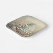 Elegante Osterfloral Design Soft Beige Pappteller (Gewinkelt)