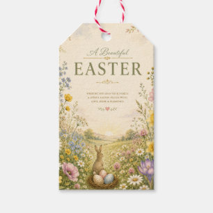 Elegante Ostergrüße mit Wildblumen, Florales Desig Geschenkanhänger