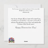 Elegante Osterkreuz Blume Christlich Feiertagskarte (Rückseite)