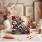 Elegante Osterkreuz Blume Christlich Feiertagskarte