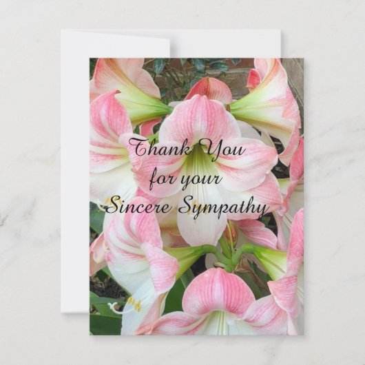 Elegante Osterlilie Flat Danke Sympathy Card (Vorderseite)