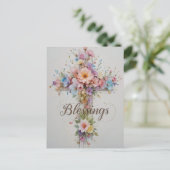 Elegante Ostersegmente mit Flora-Kreuz Postkarte (Stehend Vorderseite)