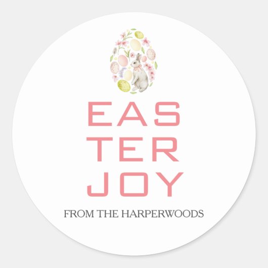 Elegante Ostersegmente Ostereier Familie Runder Aufkleber (Vorderseite)