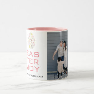 Elegante Ostersegmente Ostereier Familie Zweifarbige Tasse