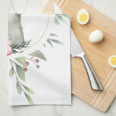 Elegante Ostersonnige Flora Geschirrtuch (Viertel Falte)