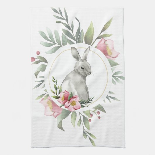 Elegante Ostersonnige Flora Geschirrtuch (Vertikal)