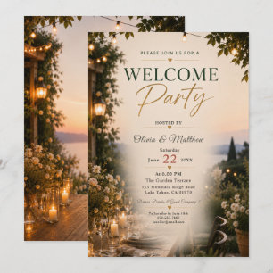 Elegante Outdoor-Willkommensparty Einladung