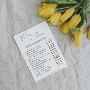 Elegante Over oder Under Brautparty Game Card