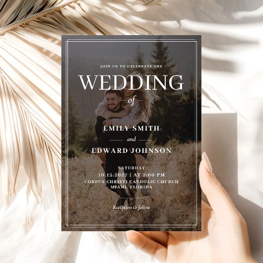 Elegante Overlay Simple Foto Wedding Einladung