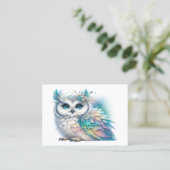 Elegante Owl Theme Business Card Visitenkarte (Stehend Vorderseite)