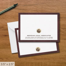 Elegante Oxblood Legal Note Card