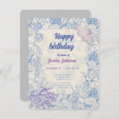 Elegante ozeanblaue Kapselkarte Begleitkarte (Vorne/Hinten)