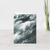 Elegante ozeanblaue Wellen geklappt Hochzeitseinla Einladung (Rückseite)