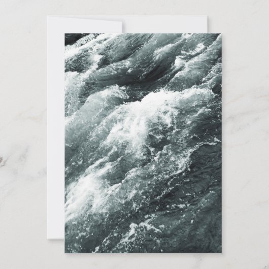 Elegante ozeanblaue Wellen Hochzeitsfeiern Einladung (Rückseite)