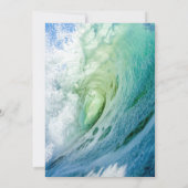 Elegante ozeanblaue Wellen Hochzeitsfeiern Einladung (Rückseite)