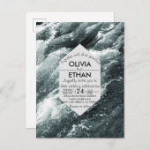 Elegante Ozeanwellen Einladung Postkarte (Vorne/Hinten)