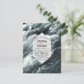 Elegante Ozeanwellen Einladung Postkarte (Stehend Vorderseite)