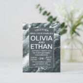 Elegante Ozeanwellen Einladung Postkarte (Stehend Vorderseite)