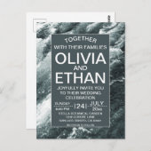 Elegante Ozeanwellen Einladung Postkarte (Vorne/Hinten)