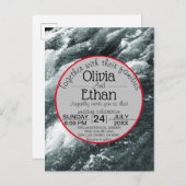 Elegante Ozeanwellen Einladung Postkarte (Vorne/Hinten)