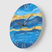 Elegante Ozeanwellen Hochzeitsstimmung zum Jubiläu Große Wanduhr (Winkel)