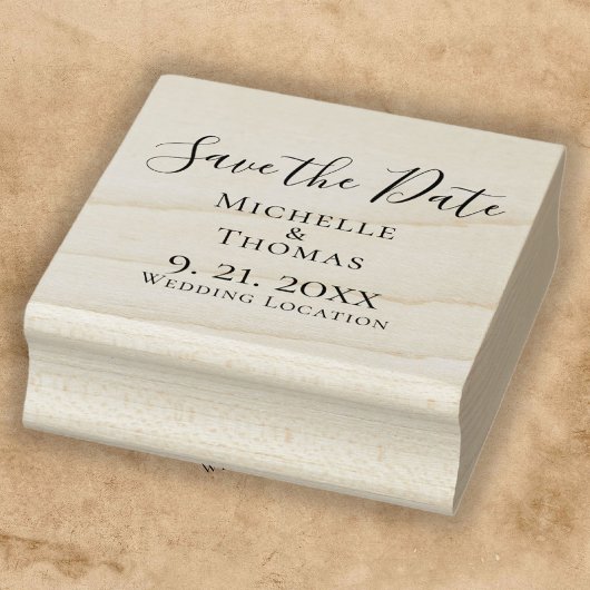 Elegante Paare bei Hochzeiten speichern das Datum Gummistempel