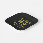 Elegante Paare Black Gold Kisses Joint Geburtstag Pappteller (Gewinkelt)