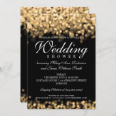 Elegante Paare Dusche Gold Lights Einladung (Vorne/Hinten)