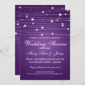 Elegante Paare Duschkabine Lila Einladung (Vorne/Hinten)