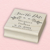 Elegante Paare Hochzeitband Save the Date Gummistempel