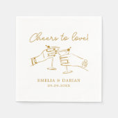 Elegante Paare jubeln zur Liebe Minimalistische Ho Serviette (Vorderseite)