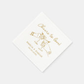 Elegante Paare jubeln zur Liebe Minimalistische Ho Serviette (Ecke)